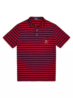Хлопковая рубашка-поло в полоску Lisle Polo Ralph Lauren, красный