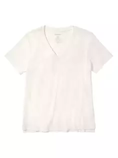Хлопковая футболка с короткими рукавами и V-образным вырезом Bombas, белый