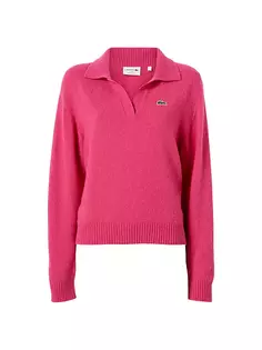 Кашемировый свитер-поло Lacoste X Bandier Lacoste X Bandier, цвет spinel pink