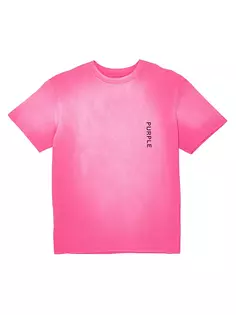 Хлопковая футболка с короткими рукавами и круглым вырезом с графическим логотипом Purple Brand, розовый