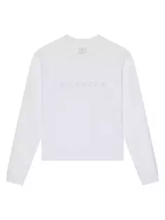 Хлопковая футболка свободного кроя со светоотражающим рисунком Givenchy, белый