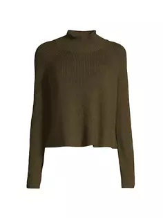 Укороченная шерстяная водолазка Eileen Fisher, цвет olive green