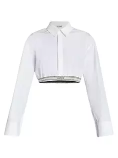 Укороченная рубашка с логотипом Loewe, белый