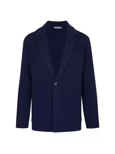 Вязаная куртка на двух пуговицах Stefano Ricci, синий