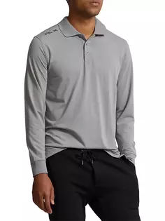 Рубашка поло с длинными рукавами из джерси Lounge Rlx Ralph Lauren, серый