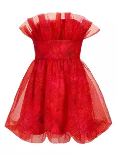 Мини-платье Rory из органзы без бретелек Ml Monique Lhuillier, цвет carmine blooms
