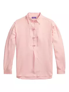 Шелково-льняная спортивная рубашка в честь Лунного Нового года Ralph Lauren Purple Label, цвет crystal