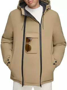 Эластичная пуховая куртка Anzen с двойной молнией спереди Andrew Marc, цвет dune