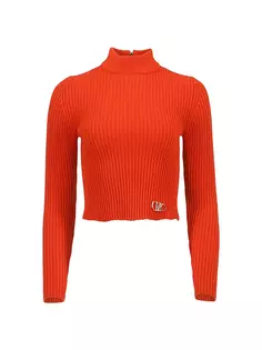 Укороченный свитер рельефной вязки Michael Michael Kors, цвет taracotta