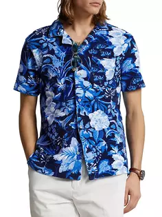 Хлопковая махровая рубашка с цветочным принтом Polo Ralph Lauren, цвет jardin floral navy