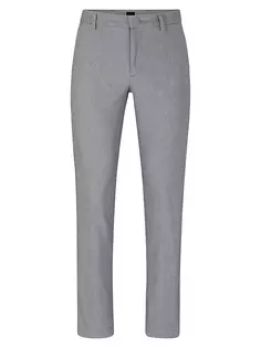 Облегающие брюки чинос с микрорисунком и начесной отделкой Boss, серый