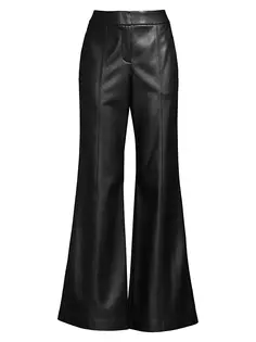 Кожаные расклешенные брюки Nash Vegan Milly, черный
