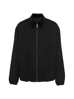 Шерстяная блузонная куртка Prada, черный