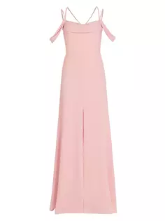 Платье-трапеция из крепа с открытыми плечами Vasyl Vera Wang Bride, цвет pale pink