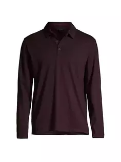 Рубашка-поло с длинными рукавами, окрашенная в готовом виде Vince, цвет washed pinot vino