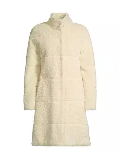 Стеганое пальто из шерпы Donna Karan New York, цвет cream