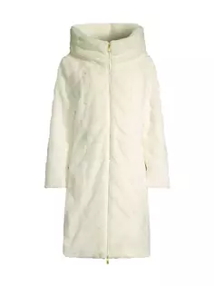 Фактурное пальто из искусственного меха Donna Karan New York, цвет cream