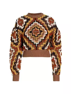 Хлопковый свитер крючком Nedda Ulla Johnson, цвет opalite