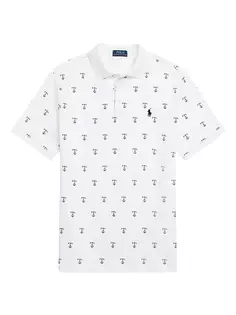 Рубашка поло из хлопка с принтом интерлок Polo Ralph Lauren, цвет classic anchor white
