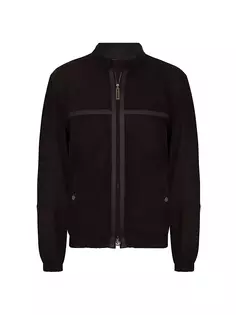 Куртка-блузон из нубука из телячьей кожи Stefano Ricci, черный