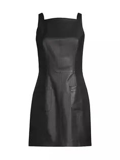 Кожаное мини-платье Jason Wu, черный