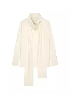Шелковая блузка с длинным лавальером Givenchy, цвет cream