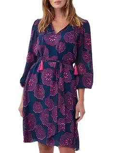 Мини-платье Tribeca из шелковой смеси с цветочным принтом Trina Turk, цвет ink trina pink