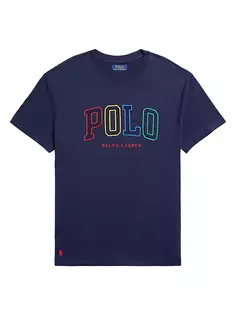 Футболка с вышитым логотипом Polo Ralph Lauren, темно-синий