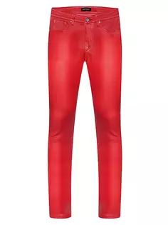 Кожаные джинсы скинни Greyson со средней посадкой Monfrère, цвет scarlet leather
