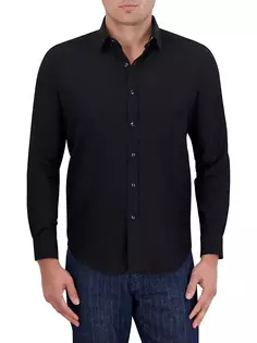 Рубашка на пуговицах с геометрическим узором Amory Robert Graham, черный