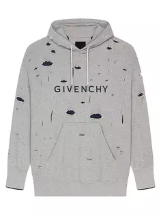 Толстовка оверсайз из потертого флиса Givenchy, синий