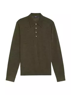 Шерстяной свитер-поло Theory, цвет uniform melange