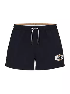 Быстросохнущие шорты для плавания с логотипом Boss, черный