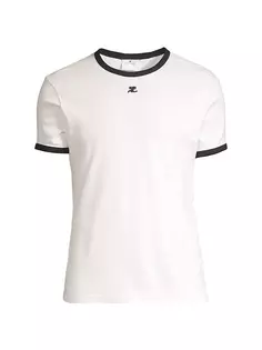 Контрастная футболка Re-Edition Courreges, черный