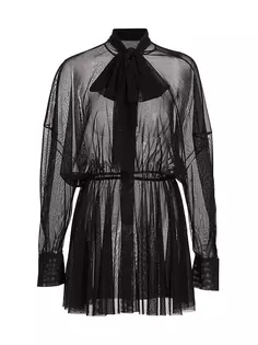 Сетчатое мини-платье с завязками на шее Norma Kamali, черный