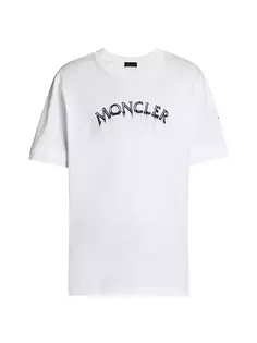 футболка с круглым вырезом и логотипом Moncler, белый