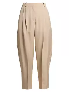 Легендарные укороченные брюки со складками Stella Mccartney, цвет sand