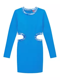 Мини-платье Dolce с вырезами Staud, синий