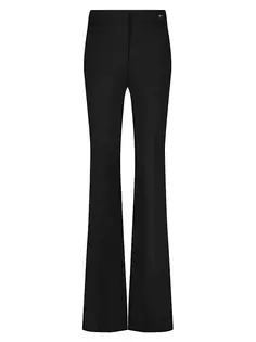 Расклешенные брюки из эластичного крепа Danae с высокой талией Callas Milano, черный