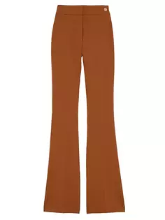 Расклешенные брюки из эластичного крепа Danae с высокой талией Callas Milano, цвет caramel brown