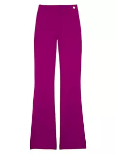Расклешенные брюки из эластичного крепа Danae с высокой талией Callas Milano, пурпурный