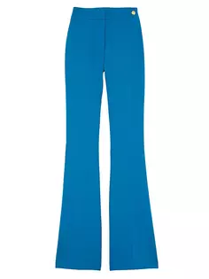 Расклешенные брюки из эластичного крепа Danae с высокой талией Callas Milano, синий