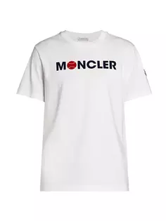 футболка с круглым вырезом и логотипом Moncler, белый
