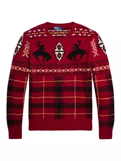 Объемный свитер из смесовой шерсти Polo Ralph Lauren, красный
