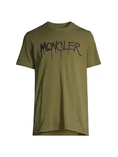 Moncler Мужская футболка с логотипом Moncler, цвет light bronze green