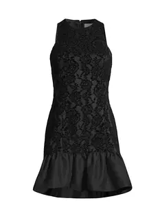 Кружевное мини-платье Elton с цветочным принтом Likely, черный