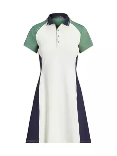 Платье-поло из джерси с цветными блоками Rlx Ralph Lauren, мультиколор