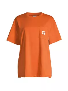 футболка с карманом и логотипом Sky High Farm, цвет orange