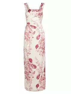 Шелковое платье макси Earl с цветочным принтом Reformation, цвет christa