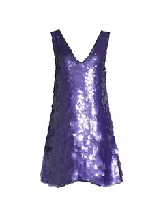 Мини-платье с металлизированными пайетками One33 Social, фиолетовый